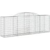 vidaXL Gabione mit Hochbogen 300x50x100/120 cm Verzinktes Eisen