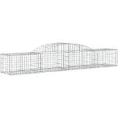 vidaXL Gabione mit Hochbogen 300x50x40/60 cm Verzinktes Eisen