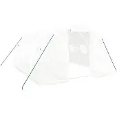 vidaXL Gewächshaus mit Stahlrahmen Weiß 12 m² 4x3x2 m