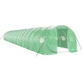 vidaXL Gewächshaus mit Stahlrahmen Grün 54 m² 18x3x2 m