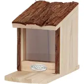 Esschert Design Eichhörnchenfutterhaus mit Rindendach aus 100 % Tannenholz