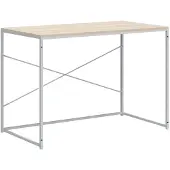 vidaXL Computertisch Weiß und Eiche-Optik 110x60x70 cm Holzwerkstoff