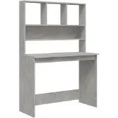 vidaXL Schreibtisch mit Regal Betongrau 102x45x148 cm Holzwerkstoff