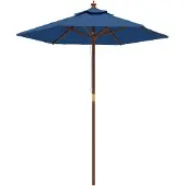 vidaXL Sonnenschirm mit Holzmast Azurblau 196x231 cm