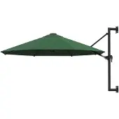 vidaXL Sonnenschirm zur Wandmontage mit Metall-Mast 300 cm Grün
