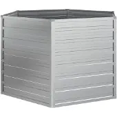 vidaXL Garten-Hochbeet 129x77 cm Verzinkter Stahl Silber