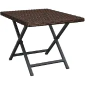 vidaXL Klapptisch Braun 45x35x32 cm Poly Rattan
