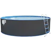 Steinbach Stahlwand Swimming Pool Set "Nuovo rund" anthrazit Ø 450 x 120