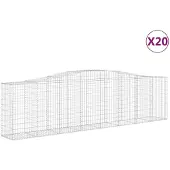 vidaXL Gabionen mit Hochbogen 20 Stk 400x50x100/120cm Verzinktes Eisen