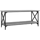 vidaXL Couchtisch Grau Sonoma 100x45x45 cm Holzwerkstoff und Eisen