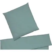Elegante Halbleinen Bettwäsche Breezee salbei 155x220 cm + 80x80 cm