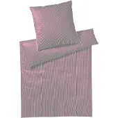 Elegante Mako-Satin Bettwäsche Hamburger Streifen 135x200 cm + 80x80 cm bordeaux