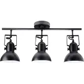 Licht-Erlebnisse Deckenstrahler Schwarz Metall 3 flammig E14 Retro Lampe Spot Wohnzimmer Flur