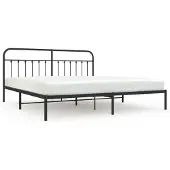 vidaXL Bettgestell mit Kopfteil Metall Schwarz 200x200 cm