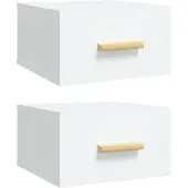 vidaXL - Nachttische - 2 - Stück - Wandmontage - 35x35x20 - cm - weiß