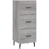 vidaXL Sideboard Grau Sonoma 34,5x34x90 cm Holzwerkstoff