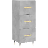 vidaXL Sideboard Betongrau 34,5x34x90 cm Holzwerkstoff