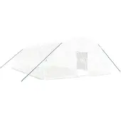 vidaXL Gewächshaus mit Stahlrahmen Weiß 60 m² 10x6x2,85 m
