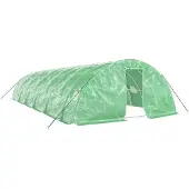 vidaXL Gewächshaus mit Stahlrahmen Grün 60 m² 12x5x2,3 m
