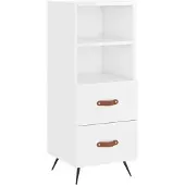 vidaXL Sideboard Hochglanz-Weiß 34,5x34x90 cm Holzwerkstoff