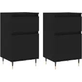 vidaXL Sideboards 2 Stk. Schwarz 40x35x70 cm Holzwerkstoff