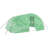 vidaXL Gewächshaus mit Stahlrahmen Grün 20 m² 5x4x2,3 m