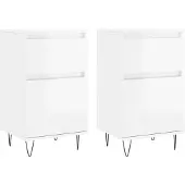 vidaXL Sideboards 2 Stk. Hochglanz-Weiß 40x35x70 cm Holzwerkstoff
