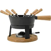 Boska Fondue-Set Pro L Black / Brown / Silver