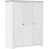 vidaXL Kleiderschrank BODO Weiß 146x53,5x173 cm Massivholz Kiefer