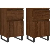 vidaXL Sideboards 2 Stk. Braun Eichen-Optik 40x35x70 cm Holzwerkstoff