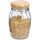 Zeller Vorratsglas m. Bügelverschluss, 1200 ml, Kiefer, transparent, 1215 ml, ca. Ø 12,2 x 19,1 cm