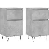 vidaXL Sideboards 2 Stk. Betongrau 40x35x70 cm Holzwerkstoff