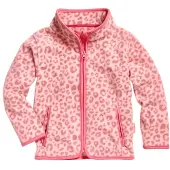 Playshoes Fleece-Jacke Leo-Print in Rosa | Gr.: 98