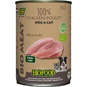 Biofood BF Petfood Organic 100% Huhn Nassfutter für Hund/Katze (Dosen 400 g)
