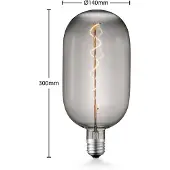 LUCANDE LED-Lampe E27 T140 4W 1.800K dimmbar smoke