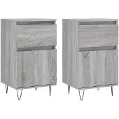 vidaXL Sideboards 2 Stk. Grau Sonoma 40x35x70 cm Holzwerkstoff
