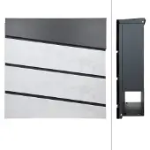 ML-Design | Briefkasten Indy Schwarz Metall 42.5x10x120 cm | NADUVI
