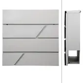 ML-Design | Briefkasten Candice grau Metall 37x36x11 cm | NADUVI