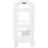 ECD-Germany | Leiterhocker Giulia Weiß Holz 40x70x90 cm | NADUVI