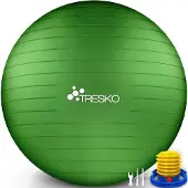 Tresko Gymnastikball Anti-Burst, mit Luftpumpe, Ø 75 cm, grün, belastbar bis 300 kg