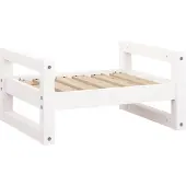 vidaXL Hundebett Weiß 55,5x45,5x28 cm Massivholz Kiefer