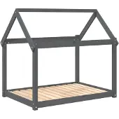 vidaXL Hundebett Grau 111x80x100 cm Massivholz Kiefer