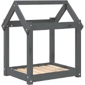 vidaXL Hundebett Grau 61x50x70 cm Massivholz Kiefer