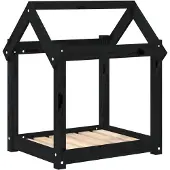 vidaXL Hundebett Schwarz 61x50x70 cm Massivholz Kiefer