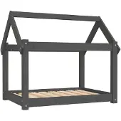 vidaXL Hundebett Grau 81x60x70 cm Massivholz Kiefer