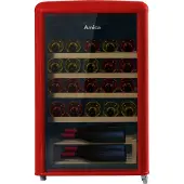 Amica WKR 341 920 R, Weinkühler mit Kompressor, Freistehend, 30 Flasche(n), G, Innenbeleuchtung, Rot