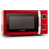 Klarstein Fine Dinesty 2in1-Mikrowellen-Ofen Retro 23L 1000W 12 Programme rot Rot