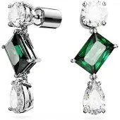 Swarovski Ohrringe - Mesmera drop earrings, Mixed cuts, Rhodium plated - Gr. unisize - in Grün - für Damen