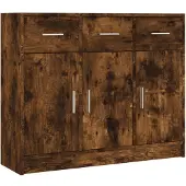 vidaXL Sideboard Räuchereiche 91x28x75 cm Holzwerkstoff