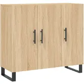 vidaXL Sideboard Sonoma-Eiche 90x34x80 cm Holzwerkstoff